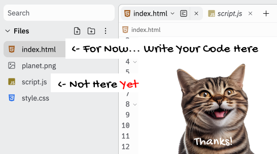 Write it in index.html