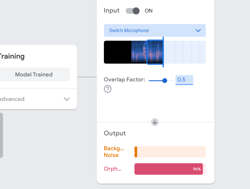 teachable machine output